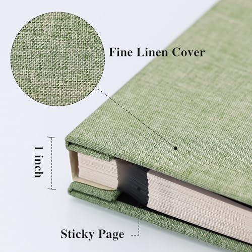 Vienrose Large Photo Album Self Adhesive for 4x6 8x10 10x12 Pictures Linen Scrapbook Album DIY 40 Blank Pages with A Metallic Pen - Image 3