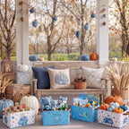 CHENGU 6 Pack Fall Storage Bins Collapsible Coastal Autumn Pumpkin Baskets - Image 6