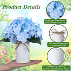 Zeyune Blue 12 Sets Flower Table Centerpieces, Artificial Hydrangeas - Image 2