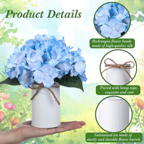 Zeyune Blue 12 Sets Flower Table Centerpieces, Artificial Hydrangeas - Image 2