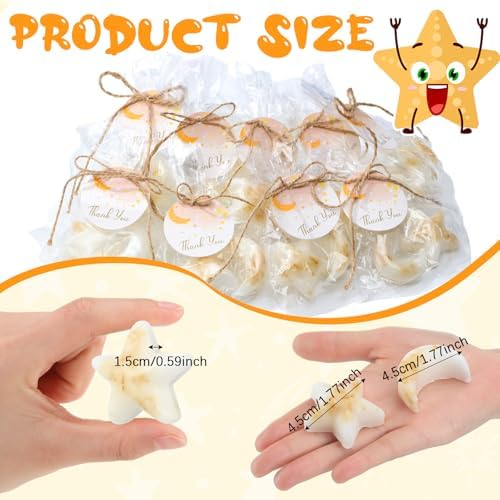 Demissle 40 Sets Moon Star Soap Baby Shower Favors with Cards - Image 2