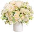 Peonies Artificial Flowers Bouquet, Lifelike Silk Fake Peonies with Stems for Home Table Centerpieces, Wedding, Party & DIY Bridal Floral Arrangements (24, Champagne) by Unknown