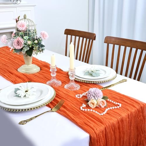 6 Pack Orange Cheesecloth Table Runner 10Ft 23 x 120 Inch - Image 5
