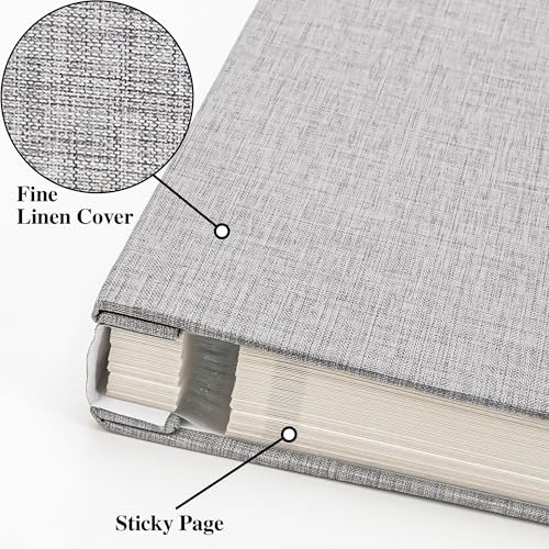Vienrose Self Adhesive Photo Album Arch Window Scrapbook 120 Pages Gray - Image 2