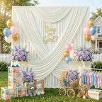60ftx12ft Ivory Backdrop Curtain for Wedding Party 12 Panels 5×12FT Tall - Image 6