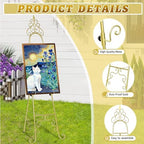 Miory Gold Easel Stand for Wedding Sign - 59" H x 22" L x 20" W - Image 6