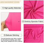 FANPROMS Arch Covers Set 6FT 6.6FT 7.2FT Hot Pink Wedding Arch Cover for Metal Arch Frame Spandex Fitted Arch Cover 2 Sides Arch Covers Stretchy Fabric Arch Stand Cover for Parties Wedding - Image 3