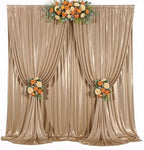 10ft x 10ft Champagne Sequin Backdrop Curtains for Party Wedding Shimmer Curtain Backdrop Prom Sparkly Glitter Fabric Photo Backdrop Drapes for Birthday Party Photography Baby Shower 5x10FT, 2 Panels by Tao-GePartyDecorations