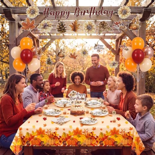 132 Pcs Fall Happy Birthday Party Decoration Set Serves 25 - Image 6