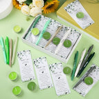 Spakon 60 Sets Baby Shower Favors for Guests Include Unscented Tealight Candles Multicolor Ballpoint Pen Thank You Card OPP Bags Gender Reveal Gifts for Baby Shower Game Prizes(Green,Greenery) - Image 4