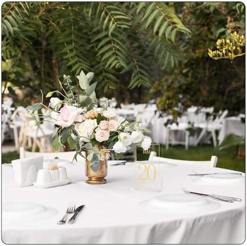 Acrylic Table Numbers 1-20 with Stand, Printed Gold Font on 4x6 inch Acrylic, Clear Table Number Signs and Holders, Centerpiece for Events, Weddings, Reception, Party, Anniversary, and Decoration - Image 7