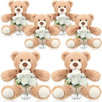 6 Set Teddy Bear Baby Shower Centerpieces with Mason Jar, Brown by Ferrochef
