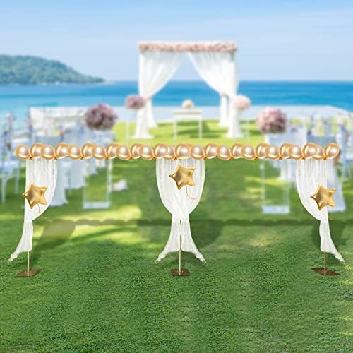 10x20ft Backdrop Stand Pipe Kit, Heavy Duty Adjustable Curtain Frame Professional Background Support Telescopic Wall Shelf Photo Stand Kits for Wedding Party Celebration Photography,Gold - Image 2