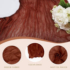 Le courant 12pcs 10Ft Cheesecloth Table Runner, Rustic Boho Gauze Cheese Cloth Runner Table Runner for Weddings Bridal Baby Shower Birthday Holiday Parties Home Decor, Terracotta - Image 4