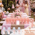 Lewtemi 25 Sets Pink Baby Shower Party Favors Mini Fans for Guests, Cute - Image 6