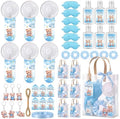 Capoda 6 Set Boy Baby Shower Prizes for Guest, Blue Bear Handheld Fan Favor by Capoda