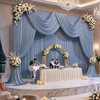 50ft x 15ft Dusty Blue Backdrop Curtains for Wedding Parties, 10 Panels Extra Long Wrinkle Free Fabric Drapes Photo Backdrop for Baby Shower Birthday Stage Reception Lobby Decoration - Image 4