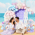 Mermaid Baby Shower Decorations, Sea You Soon Baby Shower Decorations with Backdrop, Balloon Garland, Boxes, headband for Girls Under the Sea Ocean Themed Party - Image 6