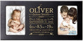 Personalized New Baby birth announcement picture frame for newborn boys and girls Custom engraved photo frame for new mom and dad parents and grandparents holds 2 4x6 photos (Black) by LifeSongMilestones