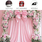 20x10ft Pink Bow Backdrop Floral Coquette Flowers Photography Background for Girls Women Birthday Party Decorations Wedding Bridal Backdrops Banner Photo Booth Props - Image 7