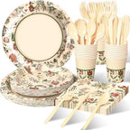 Roshtia Floral Party Supplies Set for 50 Guests - Watercolor Flowers Paper Plates & Napkins, Disposable Dinnerware for Women & Girls Birthday, Vintage Tea Party & Baby Shower Tableware - Image 3