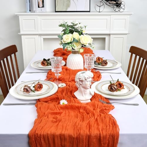 16 Pack 23 x 120 Inch Orange Table Runner 10Ft Cheesecloth - Image 3