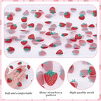 12 Pcs 29x70 Inch Strawberry Shiny Glitter Tulle Table Runner, Pink Lace Tablecloth for Cake Birthday Party Wedding Baby Shower Christmas Decorations - Image 3