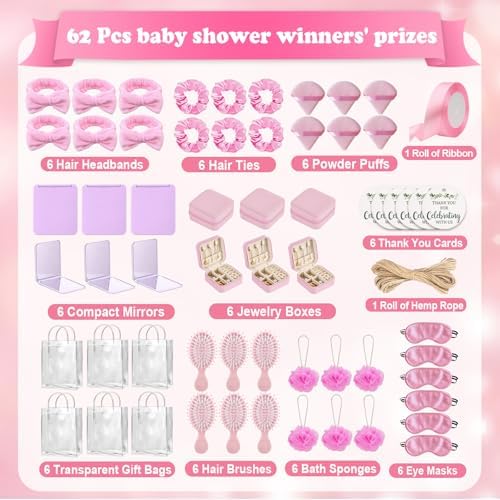 6 Set Baby Shower Prize for Winner Guest Pink Bridal Shower Favor Gifts - Image 2