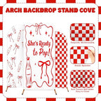 3 Pcs She's Ready to Pop Arch Backdrop Cover 4ft 5ft 6ft Red and White - Image 3