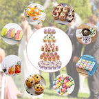YestBuy 5 Tier Round Acrylic Cupcake Tree Tower Display Stand Display for Pastry Wedding Birthday Party (5 Tier Round (4" Between 2 Layers)) - Image 6