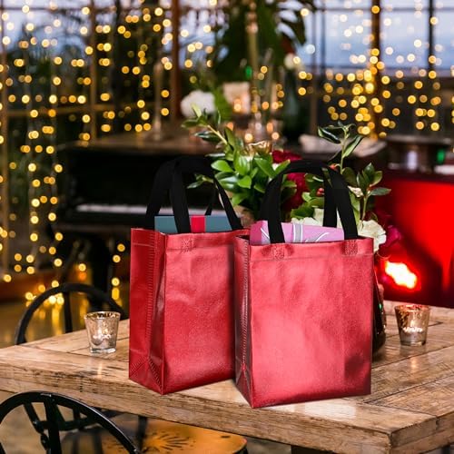 BLEWINDZ 100 Medium Reusable Gift Bags with Handles - Ideal Party Favors & Shopping Bags (10 Colors) - Image 2