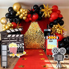Honoson 4 Pcs Large 30" Movie Night Party Decoration Cardboard Cutouts Film Popcorn Clapperboard Lifesize Stand-ups for Awards Red Carpet Birthday Photo Backdrop Props Supplies - Image 6