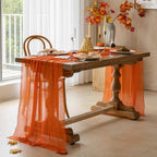 10Pcs Fall Orange Cheesecloth Table Runner 120 Inch Party Boho Home Decor by KEKETOARRANGE