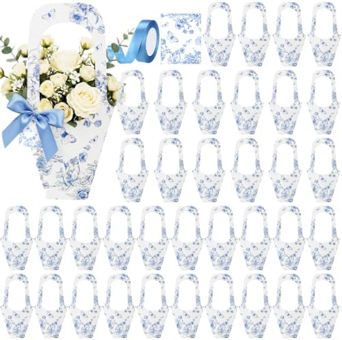 FunooFuno 24 Set Flower Holder for Flower Bar, Kraft Floral Bag with Handle by Unknown