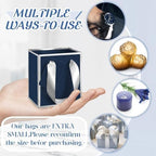 Yeaqee 50 Pcs Mini Paper Gift Bags with Handles Tag, Navy Blue, Silver - Image 3