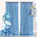 Baby Blue Sequin Backdrop Curtain 6x8FT Sparkly Blue Curtains for Wedding - Image 3