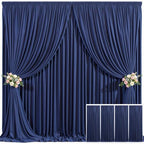 4 Panels Navy Blue Backdrop Curtain for Parties Wrinkle Free Photo Curtains Backdrop Drapes Fabric Decoration for Wedding Birthday Party Baby Shower 20ft(W) x 10ft(H) by Tao-GePartyDecorations