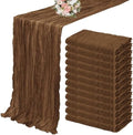 YMHPRIDE 12 Pack Cheesecloth Table Runner 35x120in Brown Table Runner by YMHPRIDE