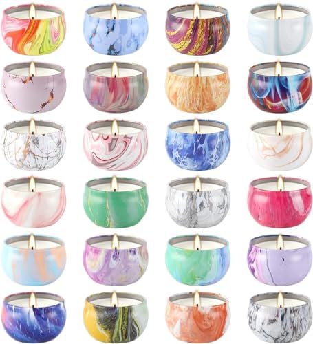YOROXRG Scented Candles Gifts Set 24 Pack Soy Wax Travel Tin Jar Candles for Home 2.5 OZ Scented for Mom for Christmas, Birthday, Thanksgiving, Mother's Day by YOROXRG