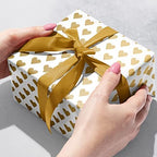 Jillson Roberts Recycled Gift Wrapping Paper, Golden Hearts, Pack of 6 Rolls - Image 2