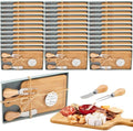 Ziliny 36 Set Bridal Baby Shower Cheese Prizes Wooden Square Board Gift Set Knives Forks Thank You Tags with Box for Guests for Valentines Bridal Baby Shower Housewarming Gifts (Bamboo Color) by Ziliny