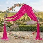 Pack of 1 Wedding Arch Drape Panel Fabric 30" x 50ft - Hot Pink - Image 3