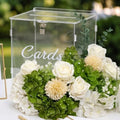 25 Pcs Clear Acrylic Wedding Card Box Set, Large DIY Gift Card Box with Slot & Lock, 15 Silk Flowers, Foam Blocks, Money Holder for Wedding Reception, Baby Shower Party Table Decor by Ferrochef