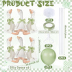 Chunful 6 Set Sage Green One Silly Goose 1st Birthday Decoration 11.8 Inch - Image 6