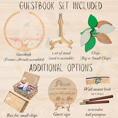 Personalized Wedding Tree Guest Book Alternative, Rustic Heart Drop Box - Image 5