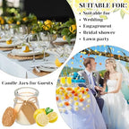 MTLEE 50 Pcs Wedding Jar Candles for Guests Wedding Candle Gift Natural Wax Candles with DIY Tag Cards for Bridesmaid Baby Shower Party Favors Home Supply Decor, Scents of Lemon - Image 3