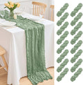 16 Pack Sage Green Cheesecloth Table Runner 21.5 x 120 Inches Boho Gauze Table Runners 10FT Long Cheese Cloth Table Runner for Bridal Shower Baby Shower Birthday Party Wedding Decor by Unknown