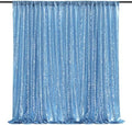 Baby Blue Sequin Backdrop Curtain 7ft x 7ft Glitter Photo Background by QueenDream