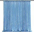 Baby Blue Sequin Backdrop Curtain 7ft x 7ft Glitter Photo Background by QueenDream