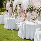 Fitable 6 Pack White Round Tablecloths 120 Inch for 48"-96" Tables - Image 7